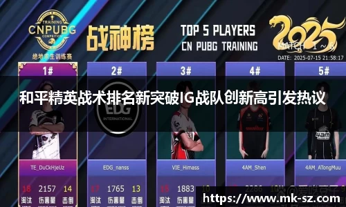 和平精英战术排名新突破IG战队创新高引发热议